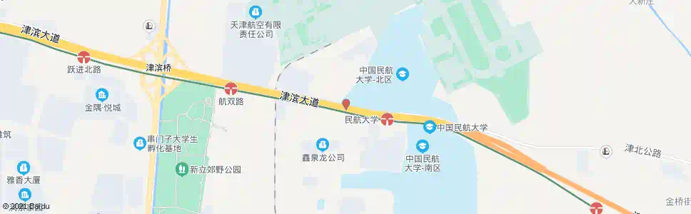天津民航大学南门_公交站地图_天津公交_妙搜公交查询2025