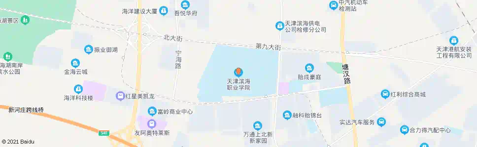 天津滨海职业技术学院(厦门路)_公交站地图_天津公交_妙搜公交查询2025