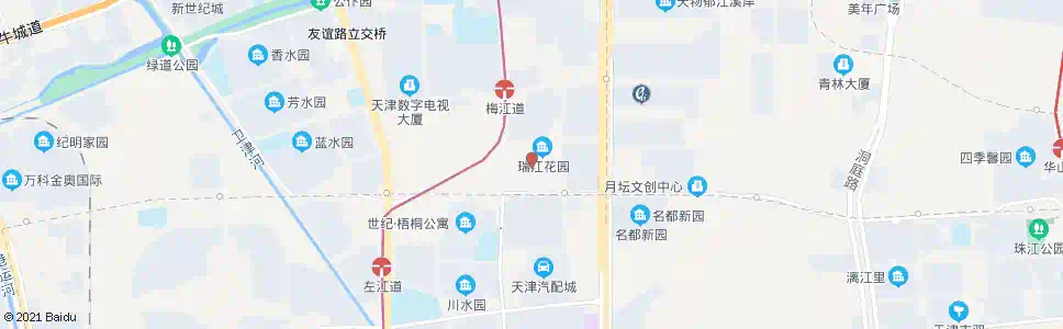天津瑞江花园菊苑_公交站地图_天津公交_妙搜公交查询2025