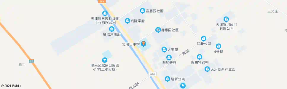 天津北闸口中学_公交站地图_天津公交_妙搜公交查询2025