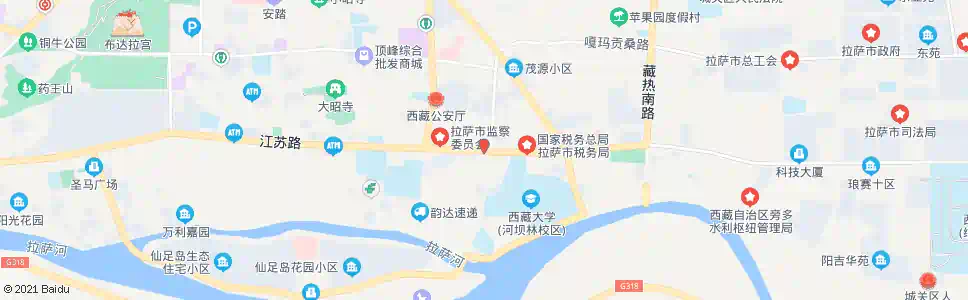 拉萨日光宾馆站_公交站地图_拉萨公交_妙搜公交查询2025