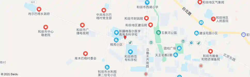和田民族医院(北京西路)_公交站地图_和田公交_妙搜公交查询2025