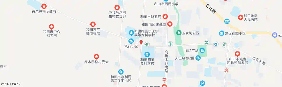 和田财校(北京西路)_公交站地图_和田公交_妙搜公交查询2025