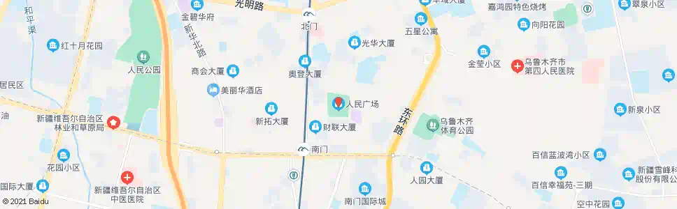 乌鲁木齐人民广场_公交站地图_乌鲁木齐公交_妙搜公交查询2025
