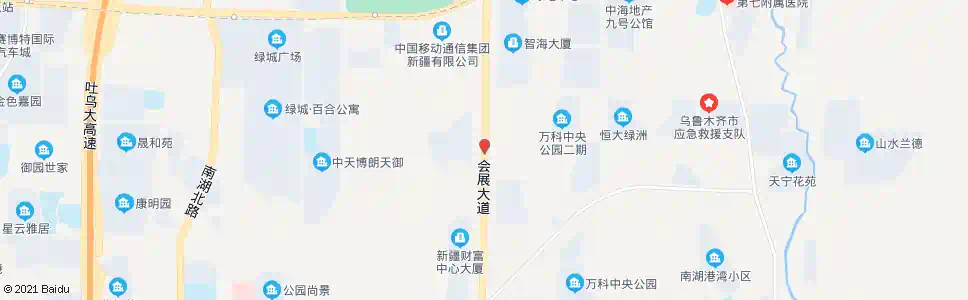 乌鲁木齐会展纬六路_公交站地图_乌鲁木齐公交_妙搜公交查询2025