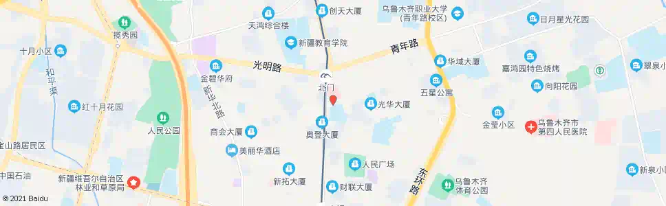 乌鲁木齐北门(解放路)_公交站地图_乌鲁木齐公交_妙搜公交查询2025