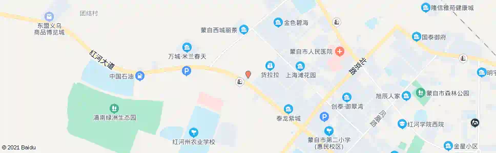 红河红河大道口(西)_公交站地图_红河公交_妙搜公交查询2025