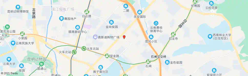 昆明穿金路口白云路_公交站地图_昆明公交_妙搜公交查询2025