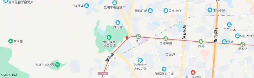 昆明眠山(春雨路)_公交站地图_昆明公交_妙搜公交查询2025