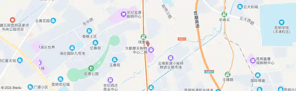 昆明大都购物中心(地铁珥季路站)_公交站地图_昆明公交_妙搜公交查询2025
