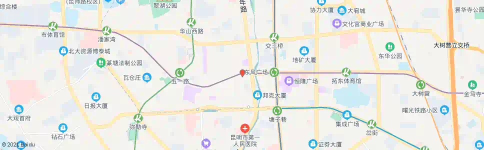 昆明护国桥(东风东路)_公交站地图_昆明公交_妙搜公交查询2025