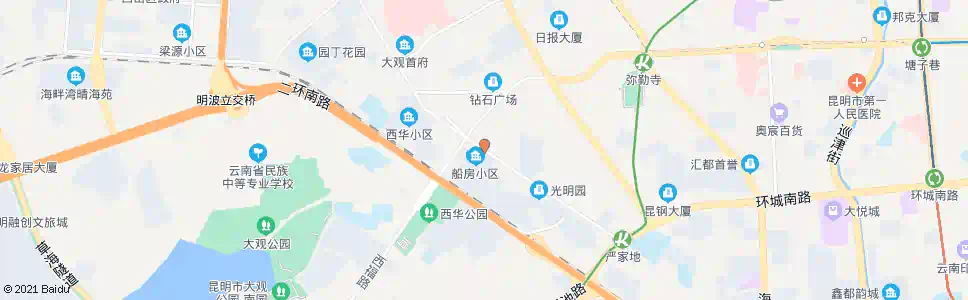 昆明西坝路口西园路_公交站地图_昆明公交_妙搜公交查询2025