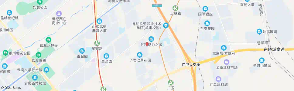 昆明子君花园小区_公交站地图_昆明公交_妙搜公交查询2025