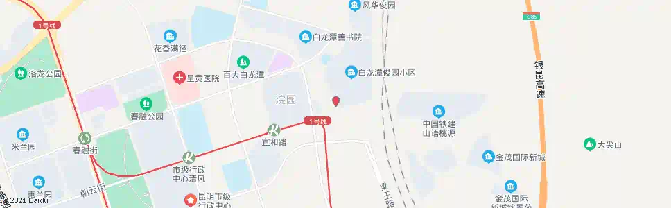 昆明白龙潭淏园1号门_公交站地图_昆明公交_妙搜公交查询2025
