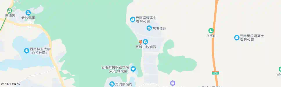 昆明白沙润园小区_公交站地图_昆明公交_妙搜公交查询2025