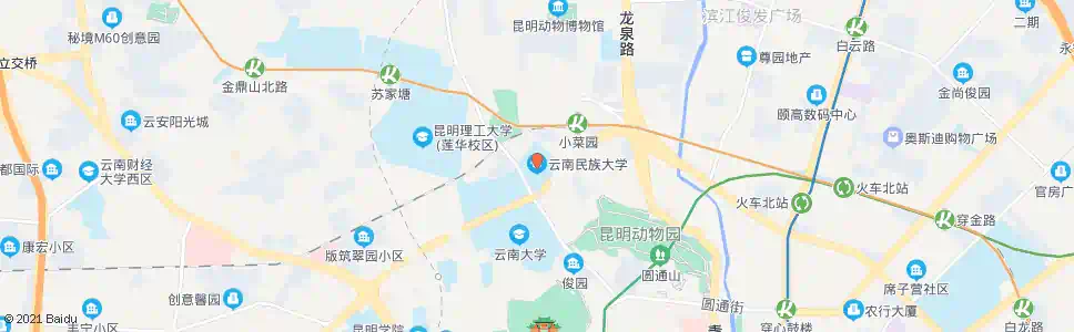 昆明云南民族大学(万青路)_公交站地图_昆明公交_妙搜公交查询2025