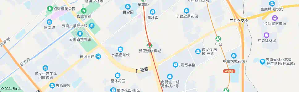 昆明新亚洲体育城地铁站_公交站地图_昆明公交_妙搜公交查询2025