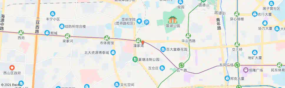 昆明潘家湾(西安马路)_公交站地图_昆明公交_妙搜公交查询2025