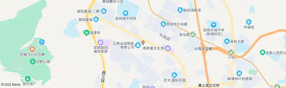 昆明海源北路口科开路_公交站地图_昆明公交_妙搜公交查询2025