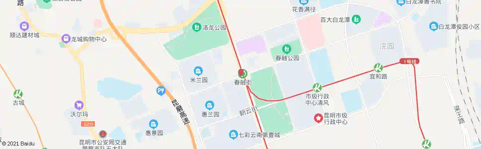 昆明春融街口彩云南路_公交站地图_昆明公交_妙搜公交查询2025