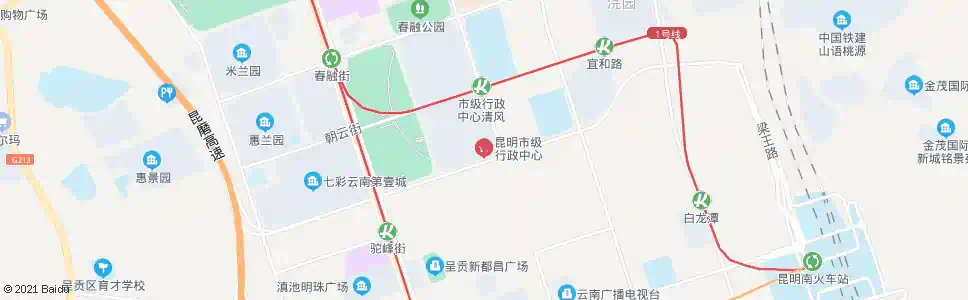 昆明和门(行政楼)_公交站地图_昆明公交_妙搜公交查询2025