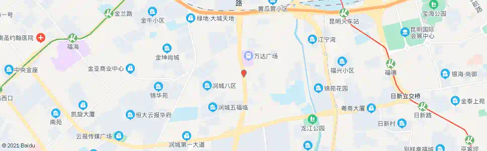 昆明绿荫大道路口(昆明西山万达广场)_公交站地图_昆明公交_妙搜公交查询2025