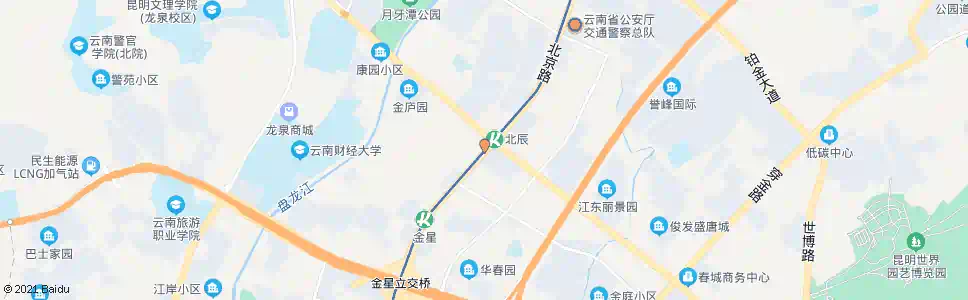 昆明北辰大道路口(北京路)_公交站地图_昆明公交_妙搜公交查询2025