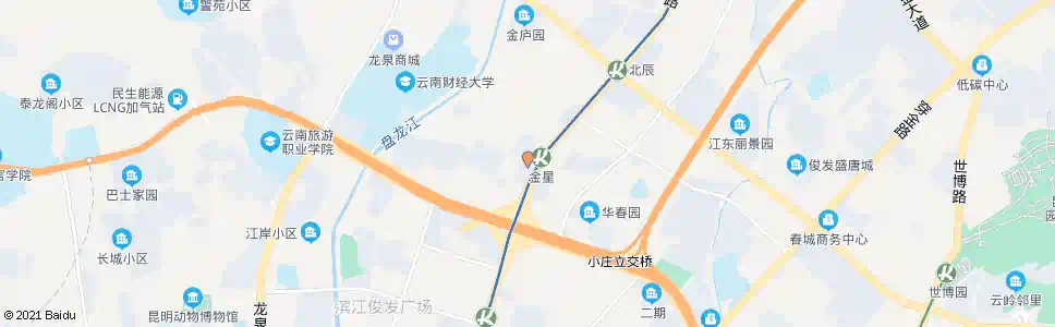 昆明金星立交桥(金星地铁站B口)_公交站地图_昆明公交_妙搜公交查询2025
