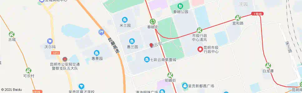 昆明彩云南路口(朝云街)_公交站地图_昆明公交_妙搜公交查询2025