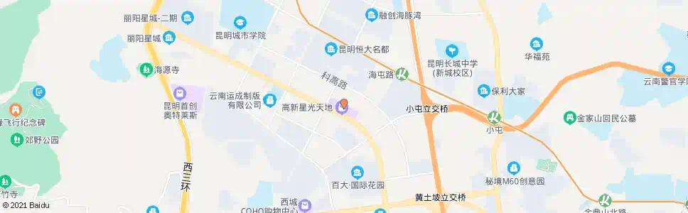 昆明高新管委会(海源北路)_公交站地图_昆明公交_妙搜公交查询2025