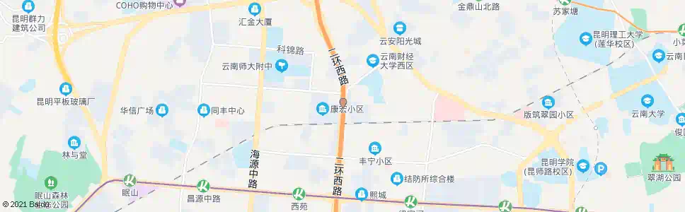 昆明省社科联(二环西路)_公交站地图_昆明公交_妙搜公交查询2025