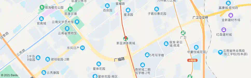 昆明新亚洲体育城(地铁新亚洲体育城站)_公交站地图_昆明公交_妙搜公交查询2025