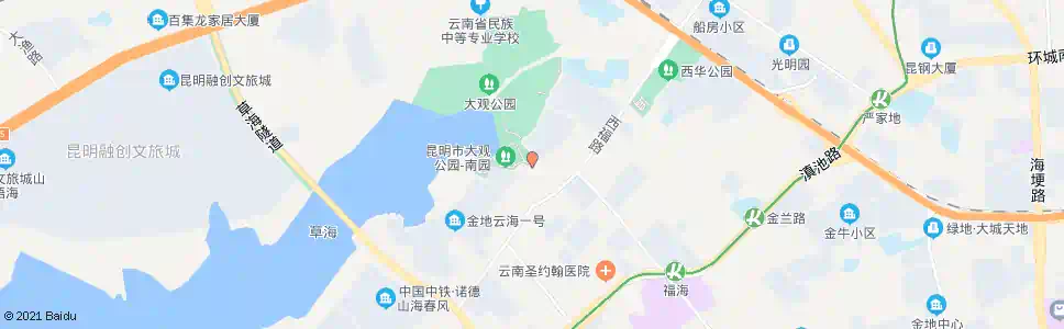 昆明大观楼南园_公交站地图_昆明公交_妙搜公交查询2025