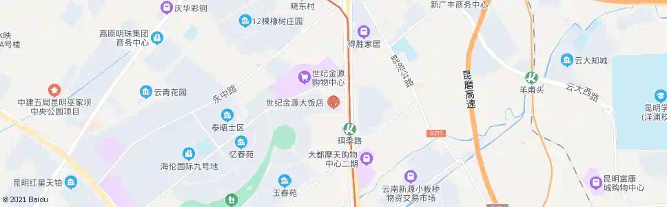昆明世纪金源大饭店_公交站地图_昆明公交_妙搜公交查询2025