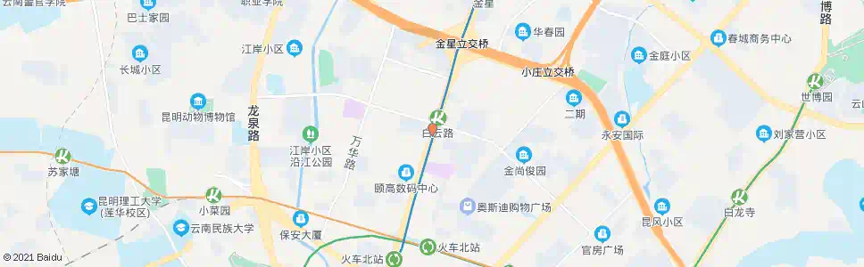 昆明北京路口白云路_公交站地图_昆明公交_妙搜公交查询2025