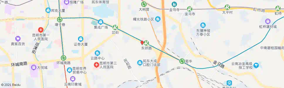 昆明菊花村(东郊路)_公交站地图_昆明公交_妙搜公交查询2025