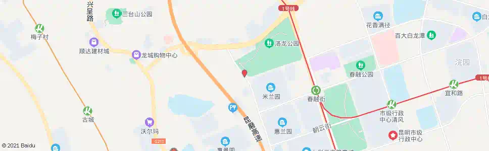 昆明洛龙公园西_公交站地图_昆明公交_妙搜公交查询2025