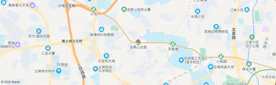 昆明金鼎山北路西口_公交站地图_昆明公交_妙搜公交查询2025