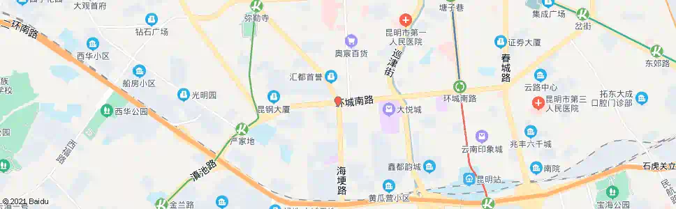 昆明环城南路西口_公交站地图_昆明公交_妙搜公交查询2025