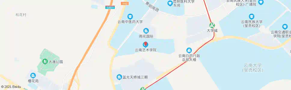 昆明月华街(云南艺术学院)_公交站地图_昆明公交_妙搜公交查询2025