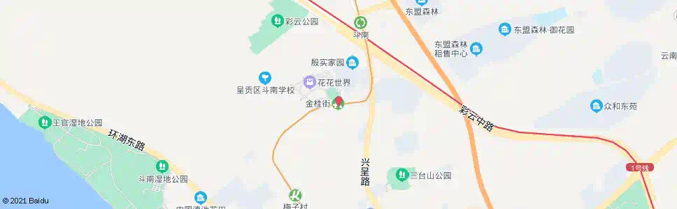 昆明金桂街_公交站地图_昆明公交_妙搜公交查询2025