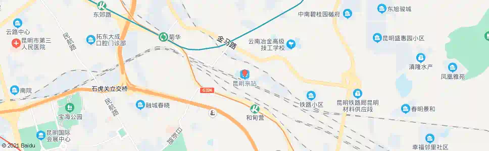 昆明东站(东郊路)_公交站地图_昆明公交_妙搜公交查询2025