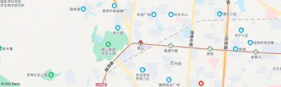 昆明眠山(人民西路)_公交站地图_昆明公交_妙搜公交查询2025