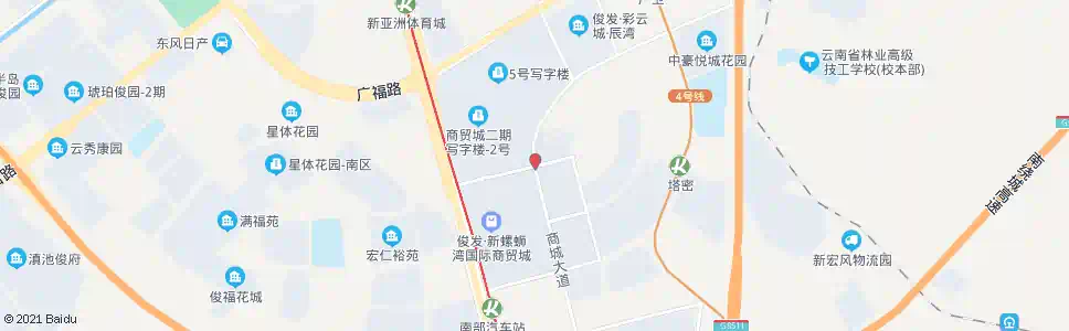 昆明商城大道_公交站地图_昆明公交_妙搜公交查询2025