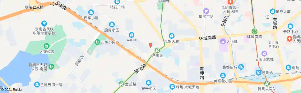 昆明严家地(西园路)_公交站地图_昆明公交_妙搜公交查询2025