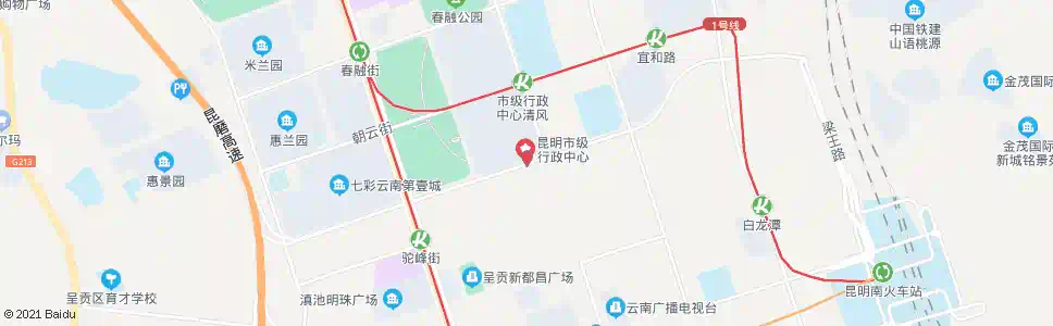 昆明政务服务中心(锦绣大街)_公交站地图_昆明公交_妙搜公交查询2025