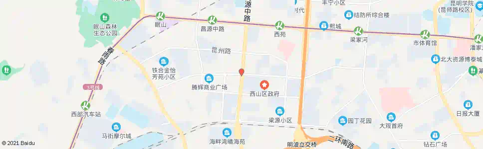 昆明西山区政府(兴苑路)_公交站地图_昆明公交_妙搜公交查询2025