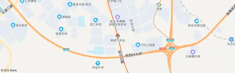 昆明南部客运站_公交站地图_昆明公交_妙搜公交查询2025