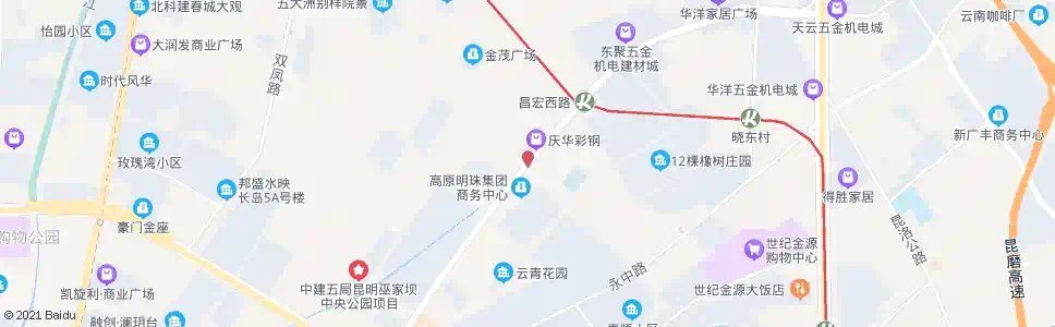 昆明三家村东(昌宏西路)_公交站地图_昆明公交_妙搜公交查询2025