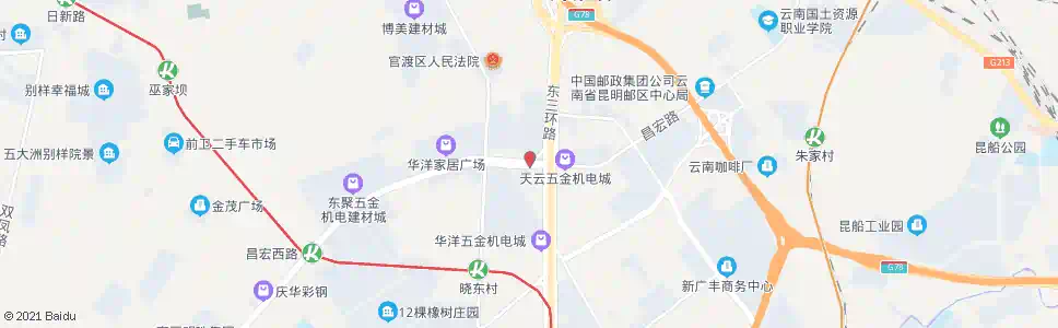 昆明彩云北路口(昌宏路)_公交站地图_昆明公交_妙搜公交查询2025